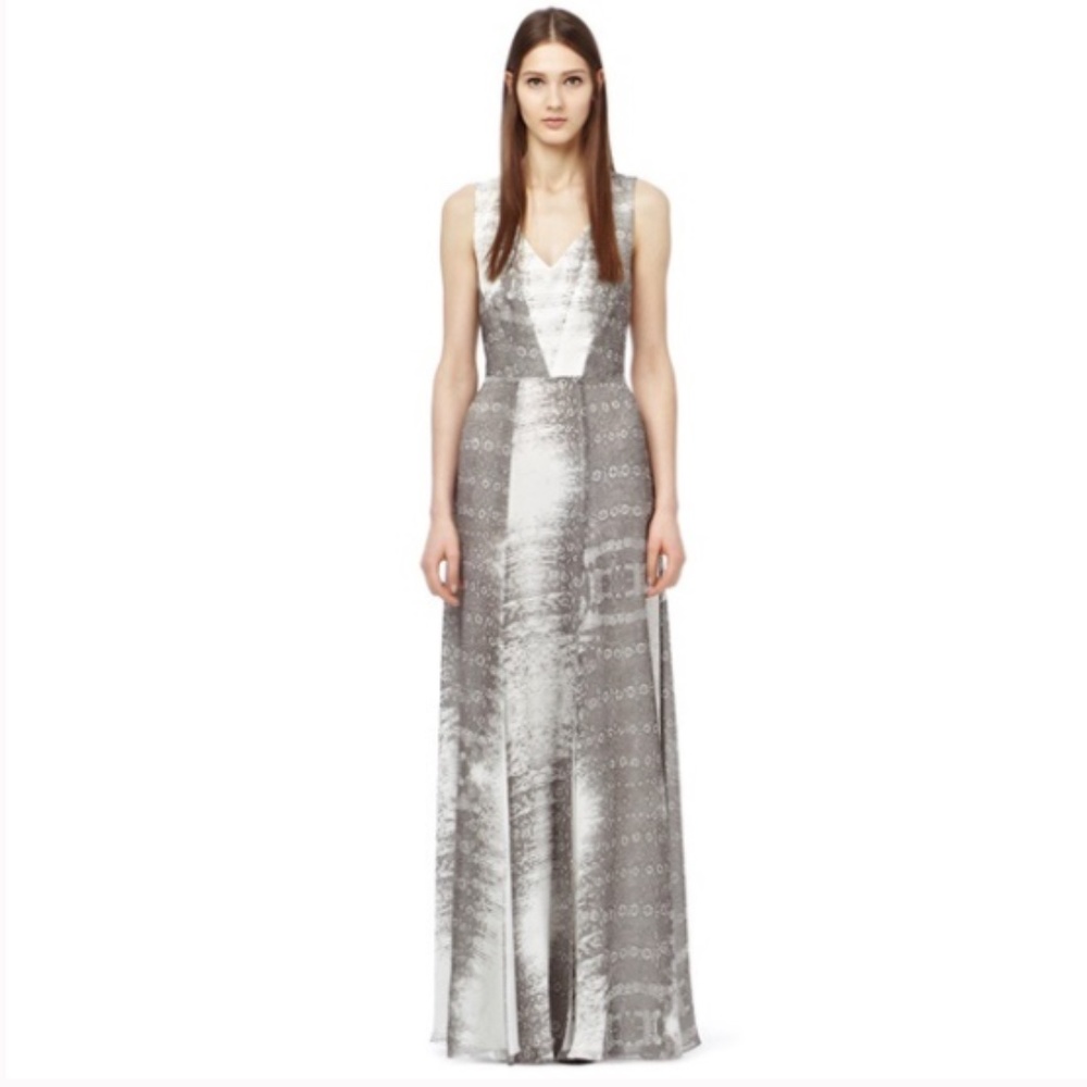 REISS silk print maxi dress